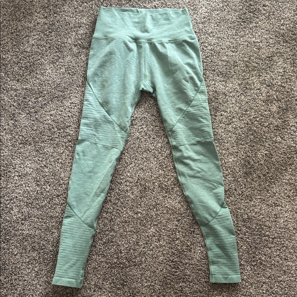 Alphalete Revival High-Waisted Green Leggings- Size Medium